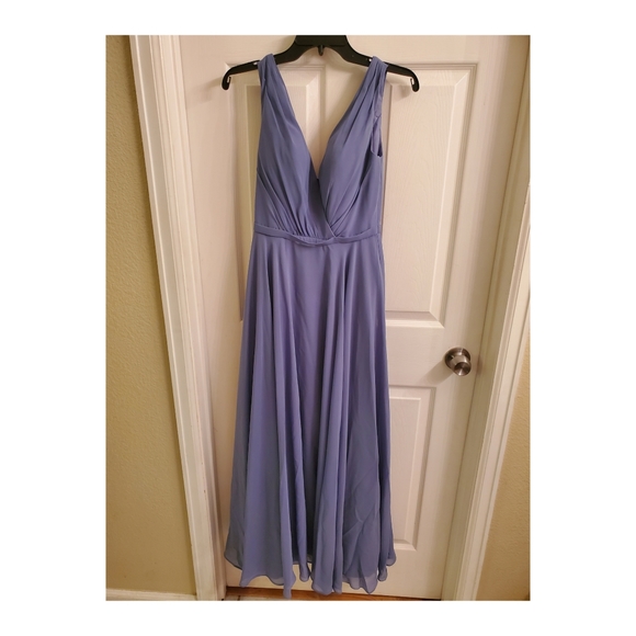 JJs House Dusty Blue A-Line V-Neck - Picture 7 of 8